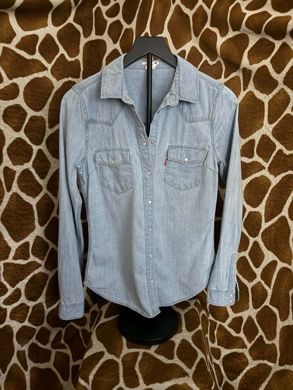 Levi's Women's Western Denim Snap Front Shirt Light Wash Size S